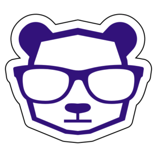 Intellectual Panda Wearing Glasses Sticker (Purple)